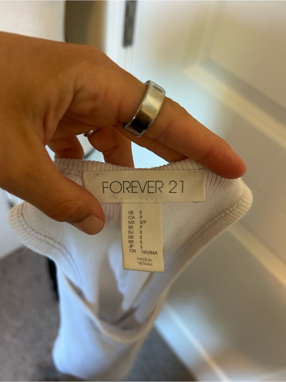 Forever 21 White Ribbed Racerback Crop Top - Picture 3 of 3